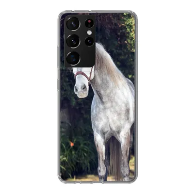 Produktbild von MuchoWow® Handyhülle Schutzhülle Hülle für Samsung Galaxy S21 Ultra Pferd - Halfter - Natur Silikon Softcase Handy Hülle - Mobiltelefon