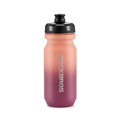 Produktbild von ROCKBROS Trinkflasche Auslaufsicher, Fahrradflasche mit rutschfest Gummi Grip, Wasserflasche Einhandöffnung Sichere Verriegelung, Rot-farbverlauf