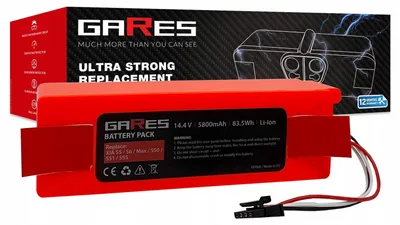 Zdjęcie produktu dla Gares Akumulator do Xiaomi Roborock S5 S6 S5max 14,4V | 14,4V 5,8 Ah Li-Ion | Mocna Bateria do Robot Sprzątający | Wydajny Zamiennik Gares®