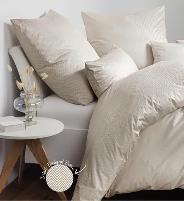 Produktbild von Janine Design Interlock-Jersey-Bettwäsche-Garnitur JERSEY CLASSIC 59000 Farbe naturell Größe 155x220+80x80
