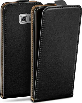 Produktbild von moex® Flip Case kompatibel mit Samsung Galaxy S6 Edge Plus - Hülle mit 360 Grad Schutz, Schwarz