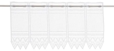 Produktbild von Gardinen Kranzusch Scheibengardine Jacquard grafisch 30x182 cm H/B Weiß Bistrogardine Vorhang Küche 1er Pack