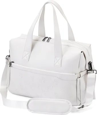 Produktbild von Brisby Venezia Strapazierfähige Wochenendtasche – Schultertasche – Reisetasche – Handgepäck – inkl. Aufhängehaken – Kunstleder – Creme