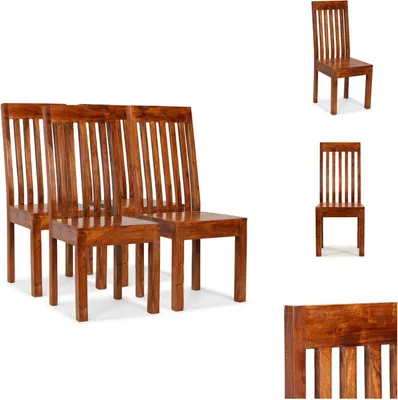 Image de vidaXL Chaises de salle à manger 4 pcs. Bois massif avec finition palissandre - Chaises de salle à manger