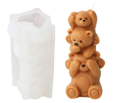 Productafbeelding van 3D Beer siliconen mal voor kaarsen, zeep, gips, fondant, chocolade, epoxyhars