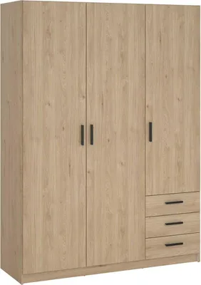 Immagine prodotto di Dmora Guardaroba 3 Ante Simeon 49.8x147 cm Marrone Rovere, Appendiabiti 3 Ante
