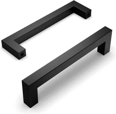 Produktbild von Famanu Möbelgriffe Edelstahl Schwarze Schrankgriffe 128 mm Lochabstand - 10er Set