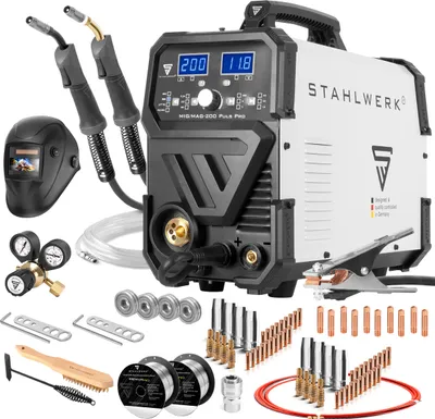 Produktbild von STAHLWERK Schweißgerät MIG MAG 200 Puls Pro IGBT Schutzgas Vollausstattung