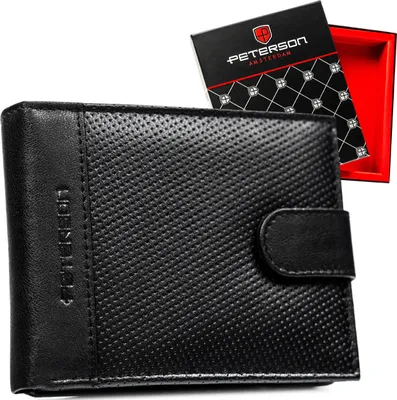 Obrázok produktu pre Peterson pánska peňaženka z prírodnej kože čierna RFID 12,5 x 10 cm