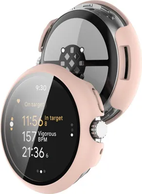 Produktbild von Etui ze szkłem do zegarka Bizon Case+Glass Watch do Google Pixel Watch 3 45mm, różowe