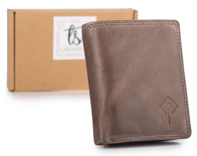 Produktbild von Ekvavele Geldbörse Klein RFID Echtleder Reißverschluss Grau