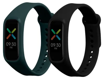Imagen del producto de kwmobile 2 correas de reloj para Oppo Band Sport, juego de correas para rastreador de actividad física, correas de repuesto para smartwatch, de TPU silicona, color azul grisáceo