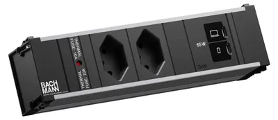 Zdjęcie produktu dla BACHMANN CONI S 2xCH 0° 1xUSB C/C 65 W, długość = 0,2 m