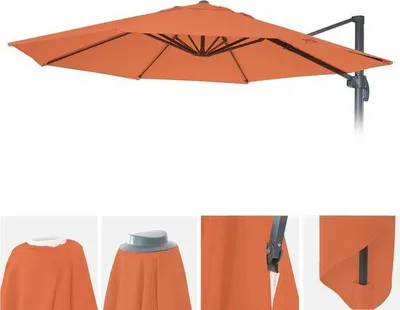 Obrázok produktu pre Kruhový slnečník, priemer 3 m, polyester 220 g/m², odolný voči poveternostným vplyvom, s odvetraním