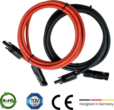 Produktbild von Cansolar Solarkabel Verlängerungskabel Set:rot & schwarz 6mm² 12 Meter