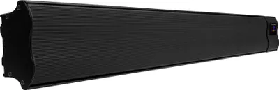 A black infrared heater is shown against a white background.