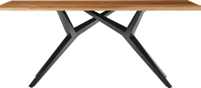 Produktbild von TPFLiving Tisch 200x100 cm Platte recyceltes Teak, Gestell Metall Platte natur, Gestell antikschwarz