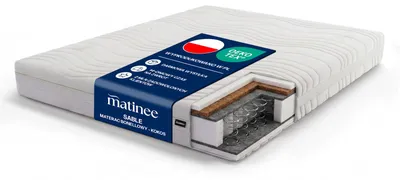 Matratze 100 x 180 cm H3/H4, 7-Zonen Bonell-Federkern, Bezug, beidseitig – Sable