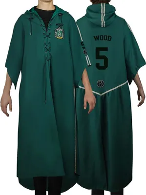 Obrázek produktu pro Cinereplicas Harry Potter Personalizovatelný quidditchovský plášť Zmijozel Velikost M HPE5601-SQM