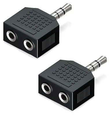 Produktbild von deleyCON 2 Stück 3,5mm Klinke Stereo Audio Adapter Verteiler 1x 3,5mm Klinke Stecker zu 2x 3,5mm Klinke Buchse Klinken Splitter Weiche HiFi Receiver Heimkino