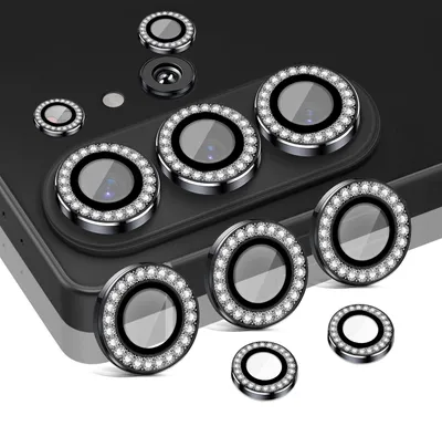Produktbild von Kamera Linsenschutz Glas Set mit Schmucksteinen für Samsung Galaxy S26 Ultra Schutzglas Camera Linse Panzerfolie 9H Schwarz