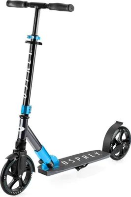 Produktbild von Osprey Big Wheel Scooter - Schwarz - Faltbar und Höhenverstellbar (88-98 cm) - Für Kinder und Erwachsene bis 100 kg