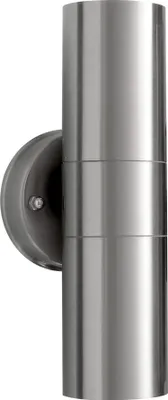Produktbild von Außenwandleuchte Edelstahl 109C: Kompakt, Eisen gebürstet, IP44, 2x GU10 Fassung, Elegante Außenbeleuchtung