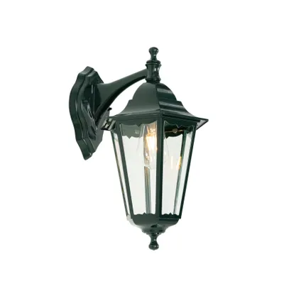 Produktbild von QAZQA - Klassisch I Antik Klassische Außen Wandlaterne dunkelgrün IP44 – New Orleans Down I Außenbeleuchtung - Aluminium Rund - LED geeignet E27