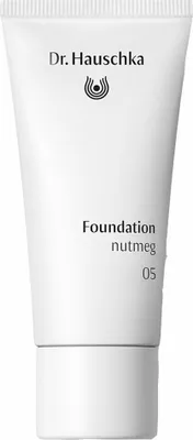 A white tube of Dr. Hauschka Foundation in Nutmeg shade 05.