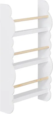Zdjęcie produktu dla Bolt Edge, regał dziecięcy - biały - drewno - miejsce na zabawki i książki - regał do pokoju dziecięcego - 42×14×80 cm