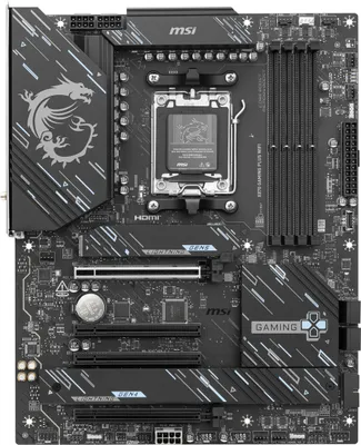 Produktbild von MSI X870 GAMING PLUS WIFI - Motherboard - ATX - Socket AM5 - AMD X870 Chipsatz - USB-C 3.2 Gen 2x2, USB 3.2 Gen 2, USB 3.2 Gen 1, USB4 - Wi-Fi 7, 5 Gigabit Ethernet, Bluetooth - Onboard-Grafik (CPU erforderlich)