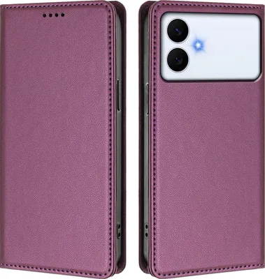 Obrázek produktu pro Kožené pouzdro pro Samsung Galaxy S26 Edge, magnetické flipové pouzdro zPolyuretankůže se stojánkem Fialová