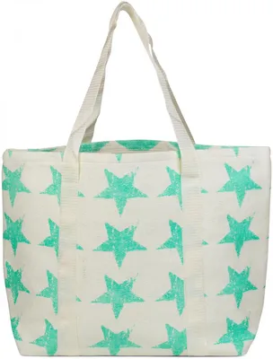 Immagine prodotto di styleBREAKER: borsa da spiaggia grande XXL con motivo a stelle vintage | Cerniera | Borsa da spiaggia per tutta la famiglia, modello shopper, 54 x 36 x 25 cm