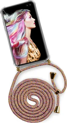 Produktbild von TWIST-Case + TWIST-Cord für Samsung Galaxy S10+, Farbe:Sunny Rainbow (Gold)