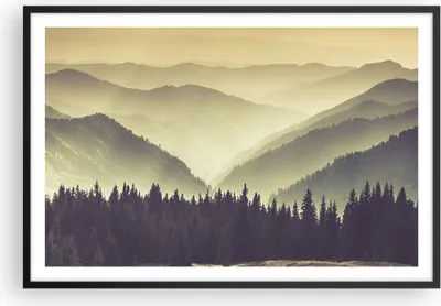 Produktbild von Gerahmtes Poster - Schwarzer Rahmen - Berge Wald Natur - 91,5x61 cm - Wand Bild - Wanddeko - Wandbilder - Kunstposter - Wandposter - Bilderrahmen - Bilder - Kunstdruck - Wandbild - P2BAA91x61-3820