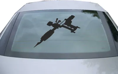 Produktbild von Indigos UG - Aufkleber Heckscheibe & Motorklappe DE7032 - schwarz - 600x413 mm - Tätowiermaschine - Auto Scheiben Fenster Heckklappe Tuning Racing JDM - Die cut