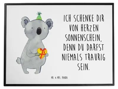 Produktbild von Mr. & Mrs. Panda Schreibunterlage Koala Geschenk - Weiß - schreibtischunterlage, schreibauflage, Tischunterlage, Unterlage Schreibtisch, Party, Geburtstag, tischpad