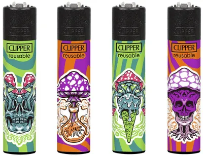 Produktbild von Clipper Feuerzeug 4er Set Mushroom Raid