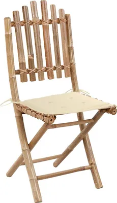 Imagen del producto de vidaXL: 2 sillas plegables con cojín, de bambú