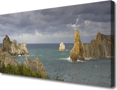 Produktbild von Tulup Leinwand-Bilder 100x50 Wandbild Canvas Kunstdruck Meer Felsen Landschaft