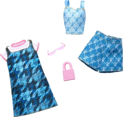 Image de Barbie Fashions Pack de 2 - Robe bleue + Top et jupe bleus