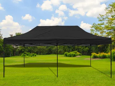 Productafbeelding van Partytent - 3 x 6 M - Hoogte Verstelbaar - PVC - Polyester - Vergrendelingsbescherming - Harmonica- Frame -  180-205 Cm Doorgangshoogte - 285-310 Cm Nokhoogte