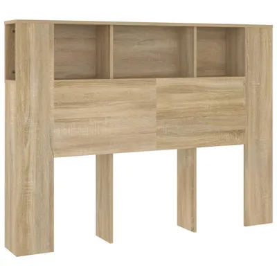 Immagine prodotto di Testiera con ripiani in rovere Sonoma 140x18,5x104,5 cm