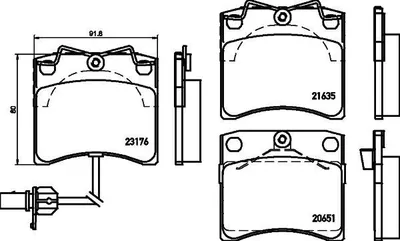 Produktbild von HELLA Bremsbeläge Satz Vorne Bremsklötze für VW Transporter IV Bus (70B, 70C, 7DB, 7DK, 70J, 70K, 7DC, 7DJ) 8DB 355 018-521