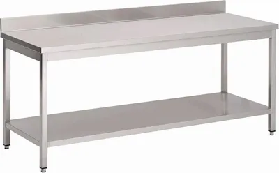 Produktbild von Gastro M Arbeitstisch mit Aufkantung und Grundlboden 700x700x880mm