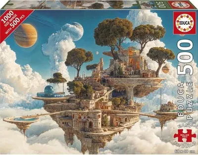 Image de Puzzle Royaume des Nuages, 500 pièces, Thème Fantastique, 48 x 68 cm, EDUCA