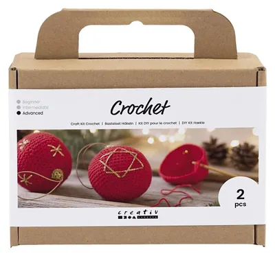 Obrázok produktu pre Súprava na ručné práce - vianočné ozdoby na háčkovanie, kreatívna súprava vrátane materiálu a návodu