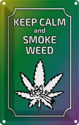 Produktbild von vianmo Blechschild 18x12 cm keep calm and smoke weed Yoga