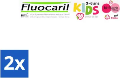 Produktbild von Fluocaril Kids – Bifluorid – Zahnpasta – Erdbeergeschmack – 3 bis 6 Jahre – 50 ml - Vorteilspack - 2 Stücke