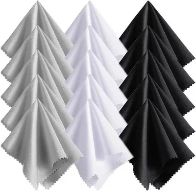 Produktbild von Famanu Mikrofasertuch Set - 15 Reinigungstücher in Schwarz, Weiß und Grau